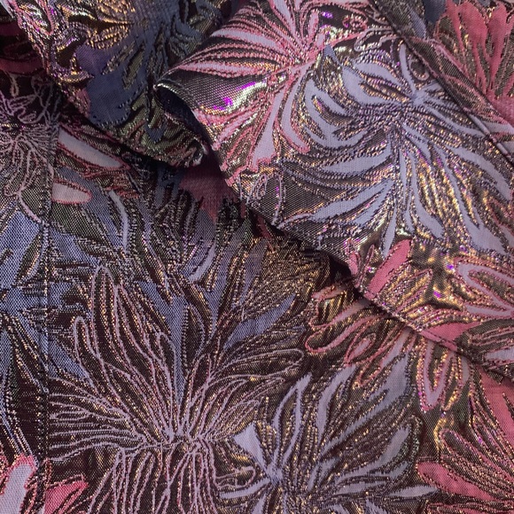 Metalic pink and blue bodysuit with ruffled shoulder detail - Picture 3 of 5